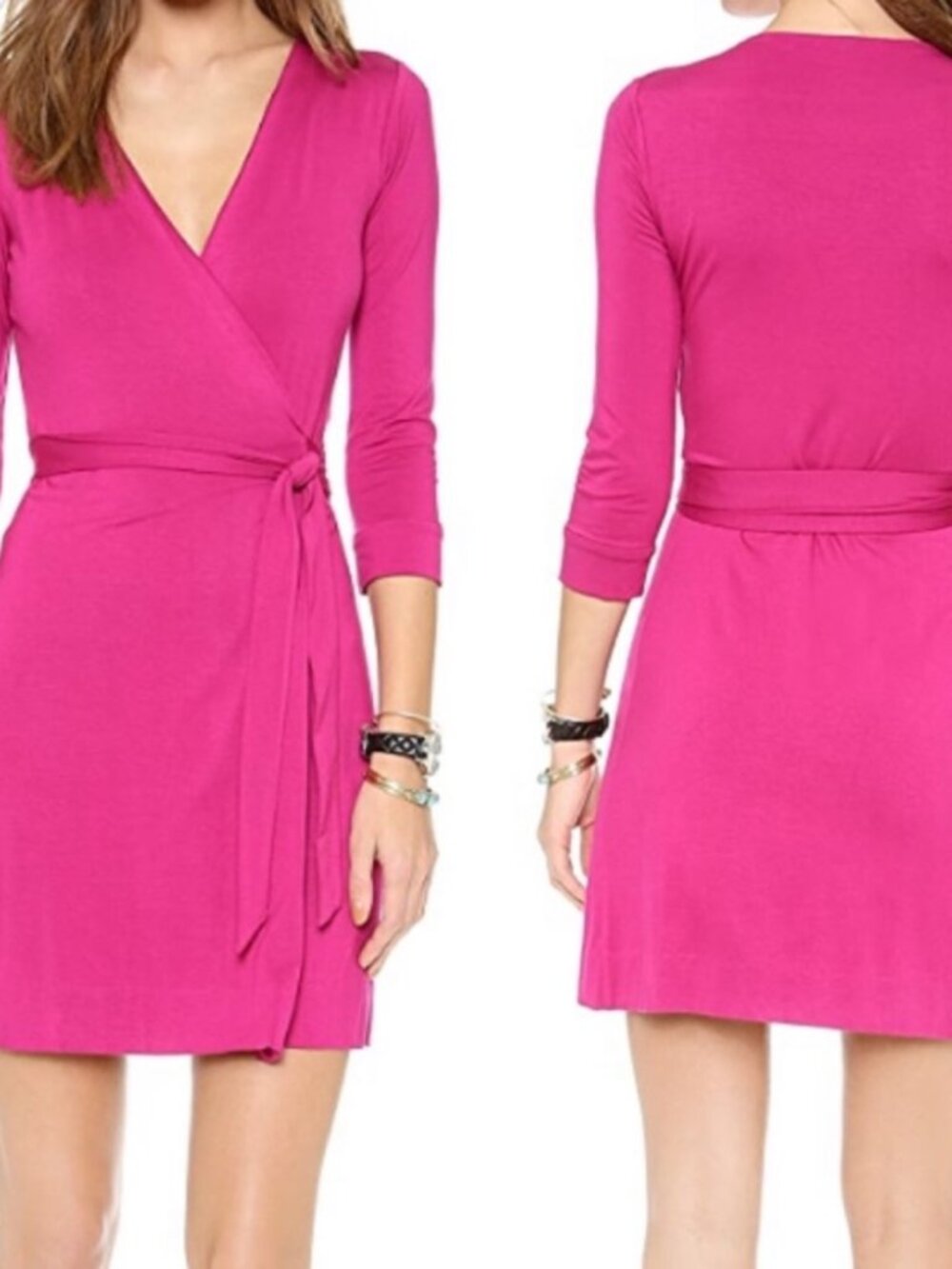 DVF Magenta Wrap Dress Size 6